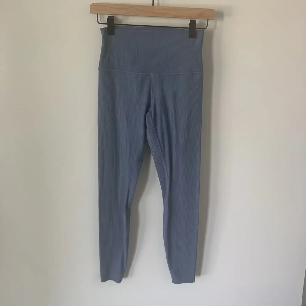 Lululemon Align High-Rise Ribbed Leggings 28” Oasis Blue SIZE 6 Full Length EUC